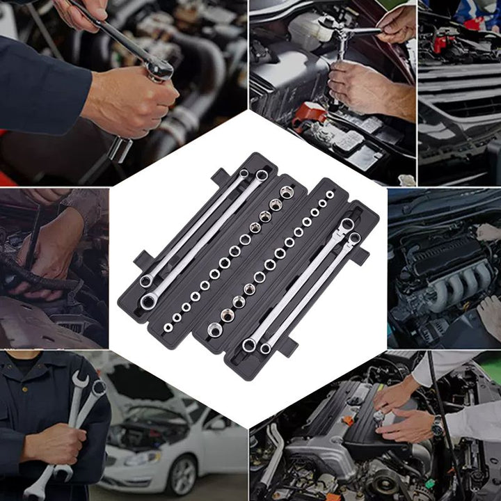 15pcs Adjustable Ratchet Wrench Kit