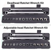 15pcs Adjustable Ratchet Wrench Kit